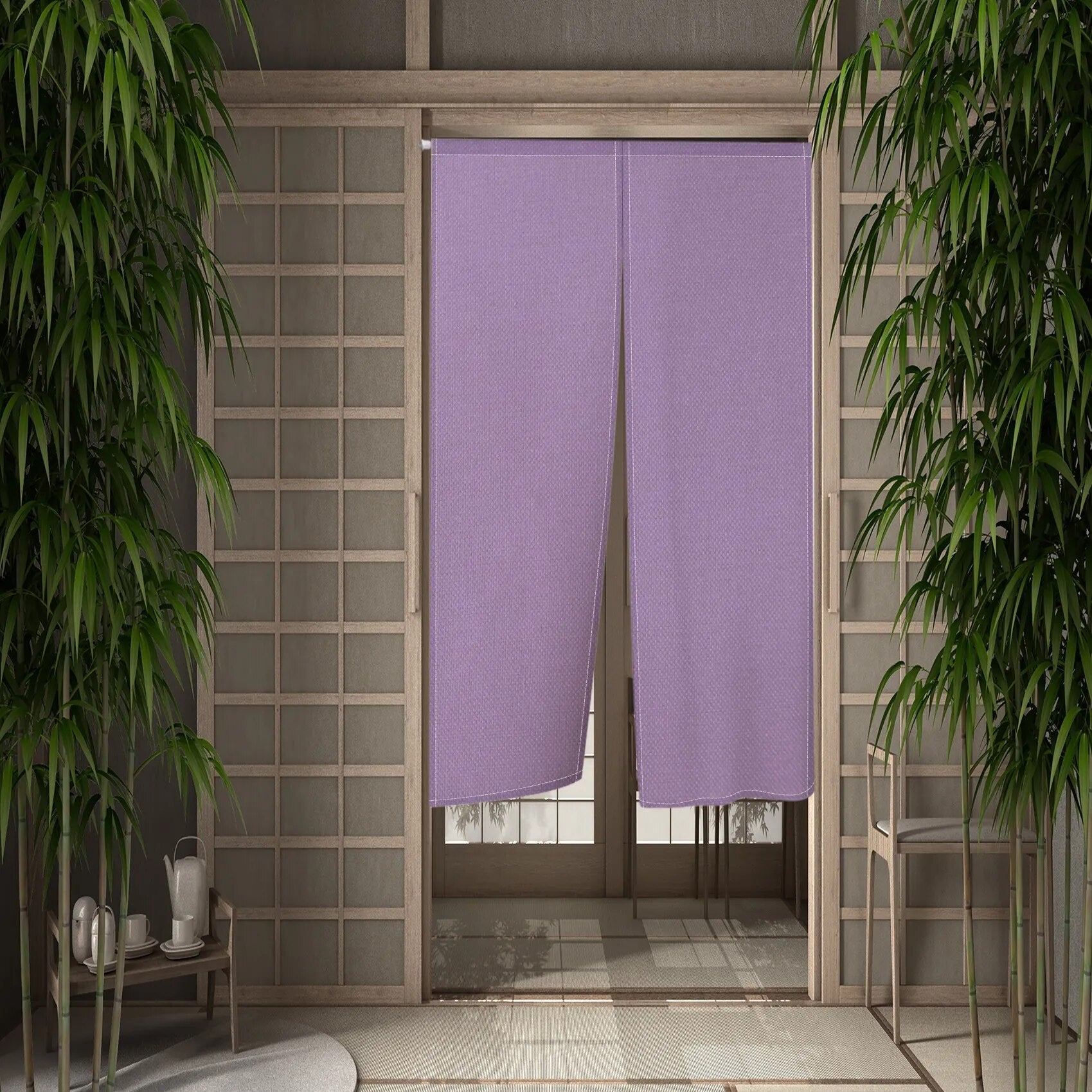 SkandiShop Solid Color Beige Japanese Simple Half-curtain Kitchen Porch Corridor Bedroom Drape Hanging Curtain Restaurant Door Screen Decor
